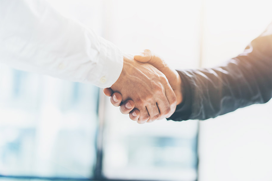 Two people shaking hands